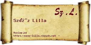 Száz Lilla névjegykártya